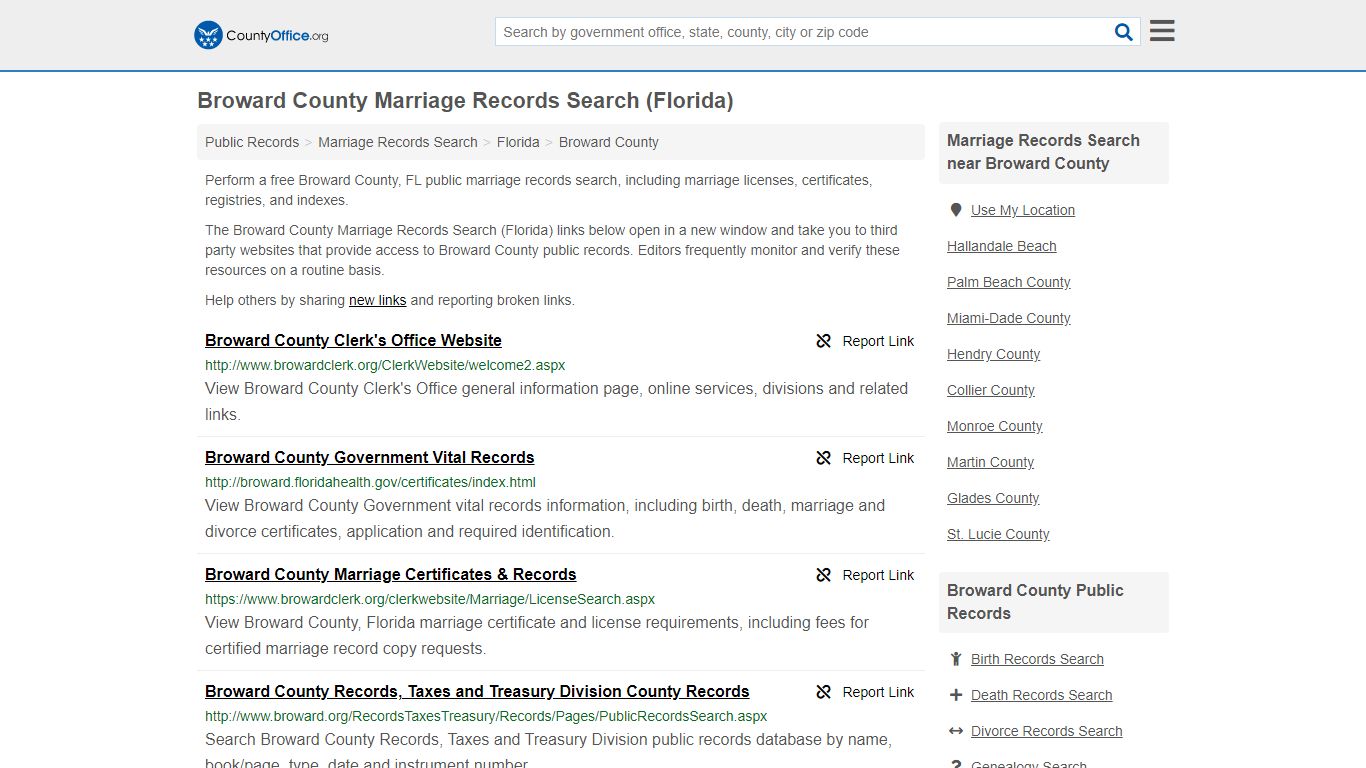 Marriage Records Search - Broward County, FL (Marriage ...